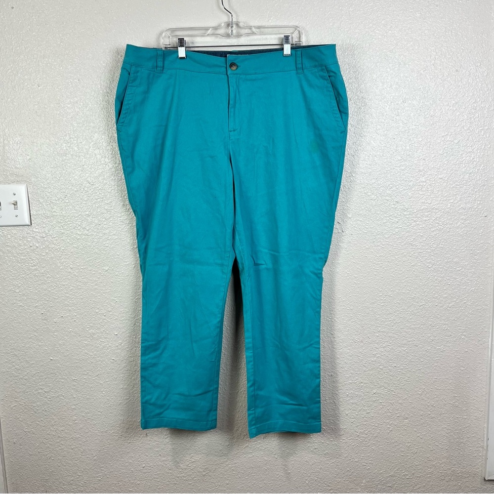Woman Within Womans Straight Leg Mid‎ Rise Ankle Pants  Plus Size 20 W Blue
